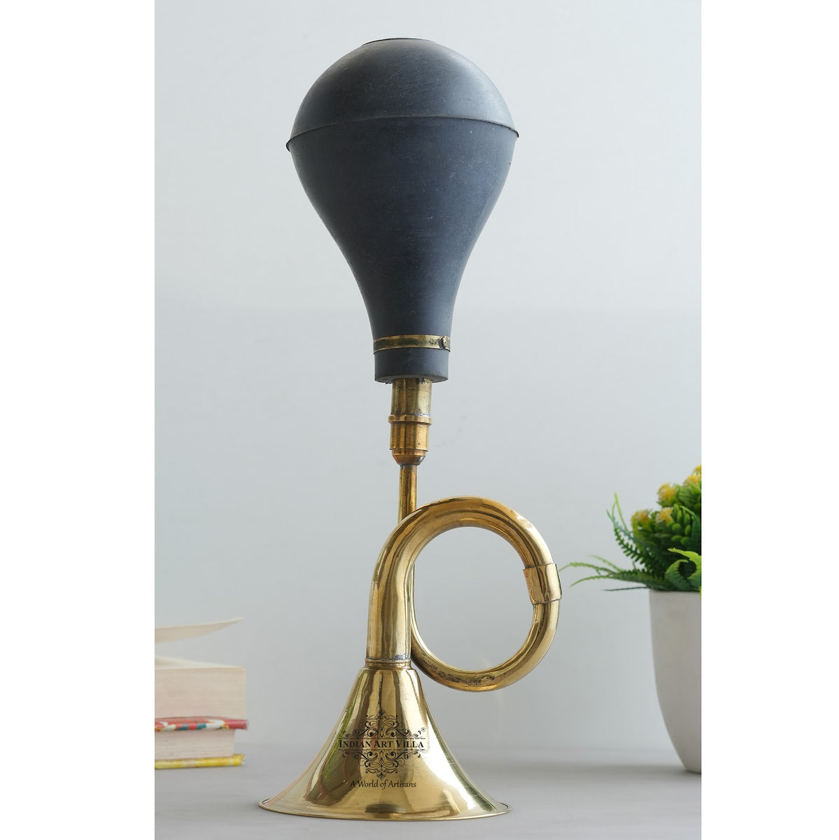 Oldtimer Nostalgia Ball Horn Burnished Brass Car Horn Fan Horn Hand Horn