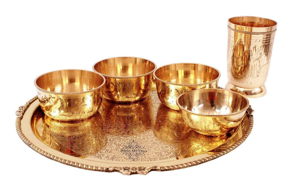 6 Piece Brass Mughlai Style Dinner Multi Cuisine Set