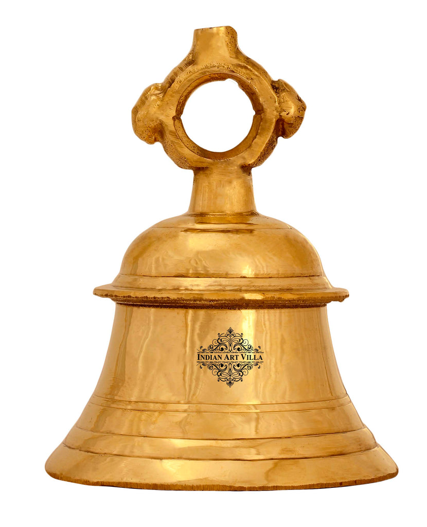 Brass Pooja Bell For Pujan Purpose , Spiritual Gift Item , Pooja Arti Temple Home Office, Gold