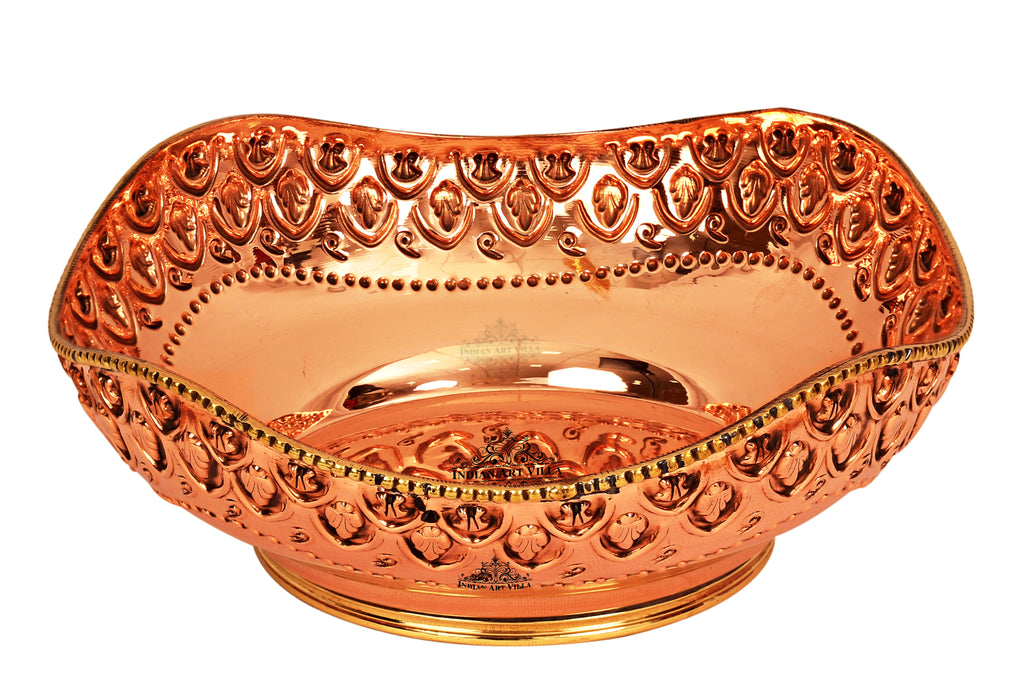 Copper Designer Fruit Bowl