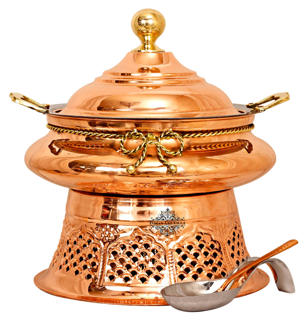 Steel Copper Chafing Dish with Stand and Spoon