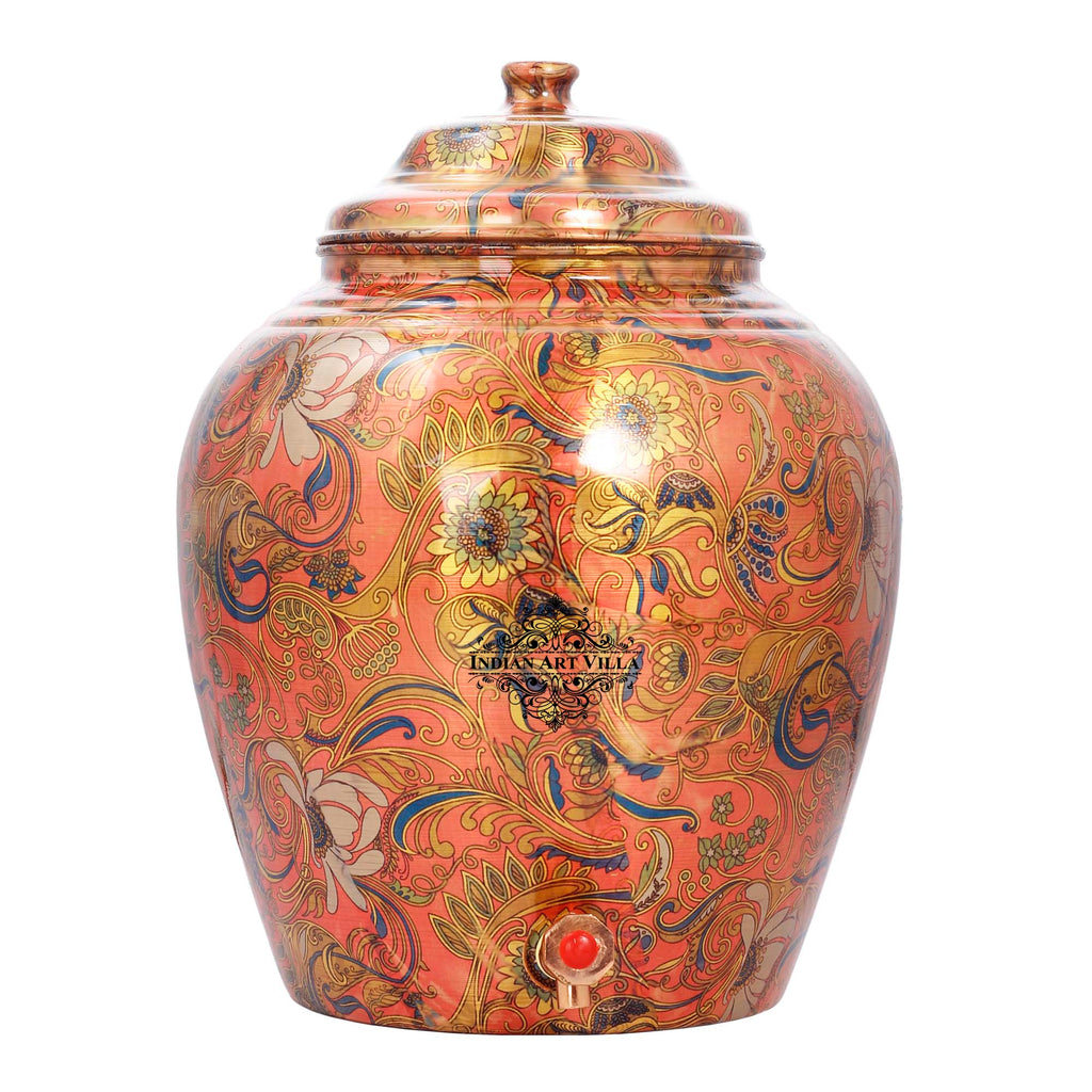 Copper Flower Design Water Pot