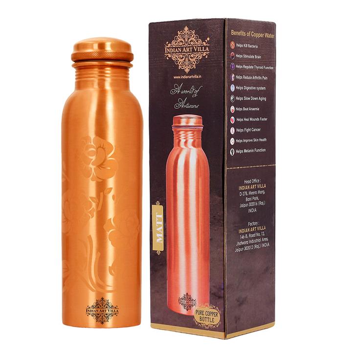 Indian Art Villa Brings Best Quality Pure Copper Magical Leak Proof, easy to carry, 1000 ml Water Bottle. This Magical Bottle Changes its color when you store water in it.