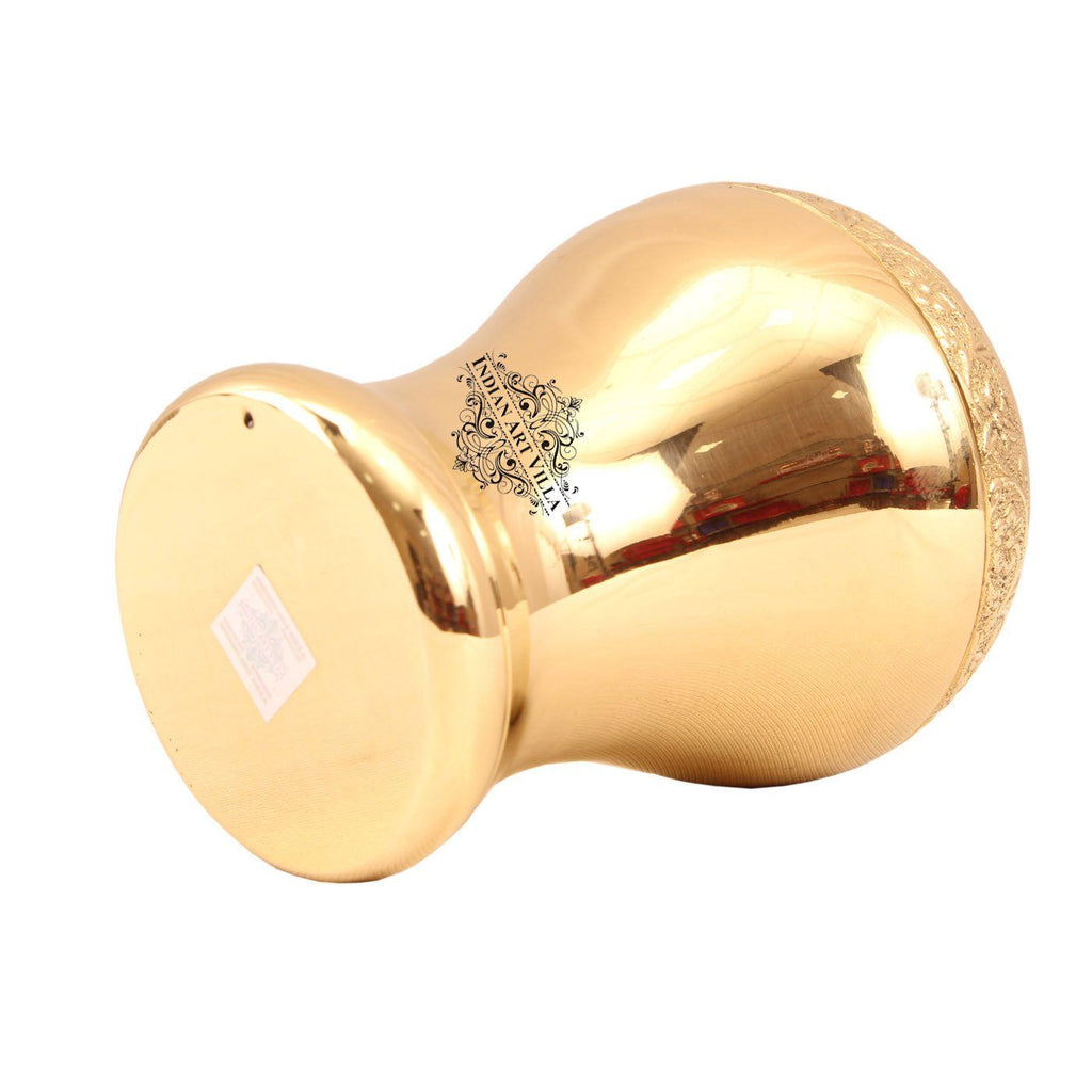 Brass Curved Mughlai Design Glass Tumbler 11 Oz Brass Tumblers Indian Art Villa
