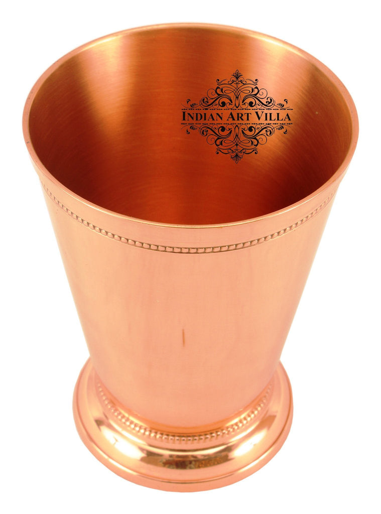 Copper Big Top Glass Tumbler Cup with 2 Designer Rings & Bottom 10 Oz