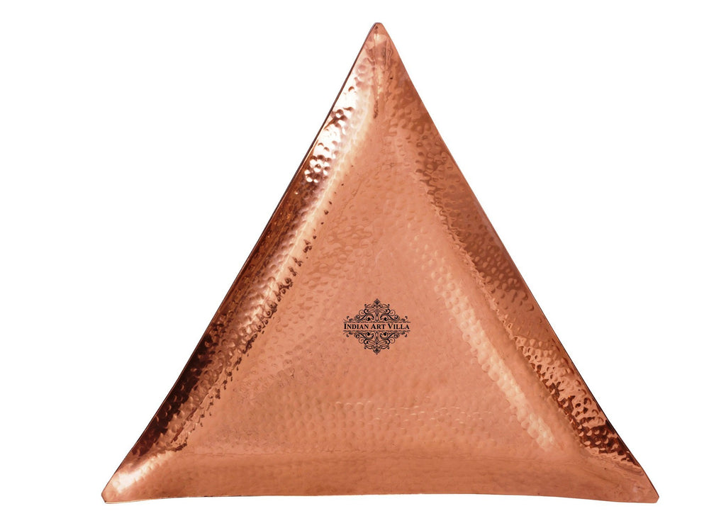 Copper Hammered Design Triangular Tray Tray CC-5