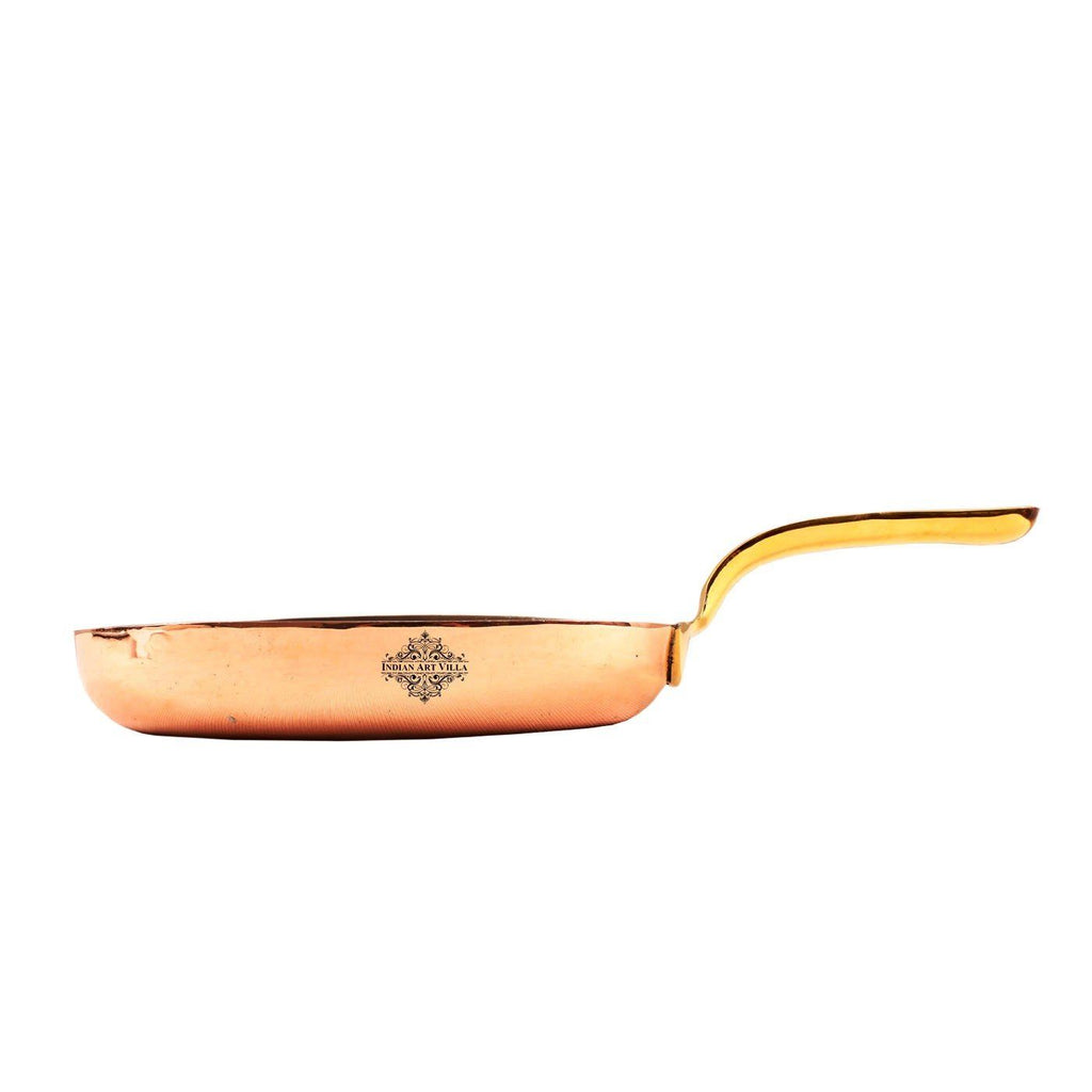 Copper Oval Pan with Inside Tin Lining|Serving Curry Vegetable 16 Oz | 20 Oz Pans CC-17