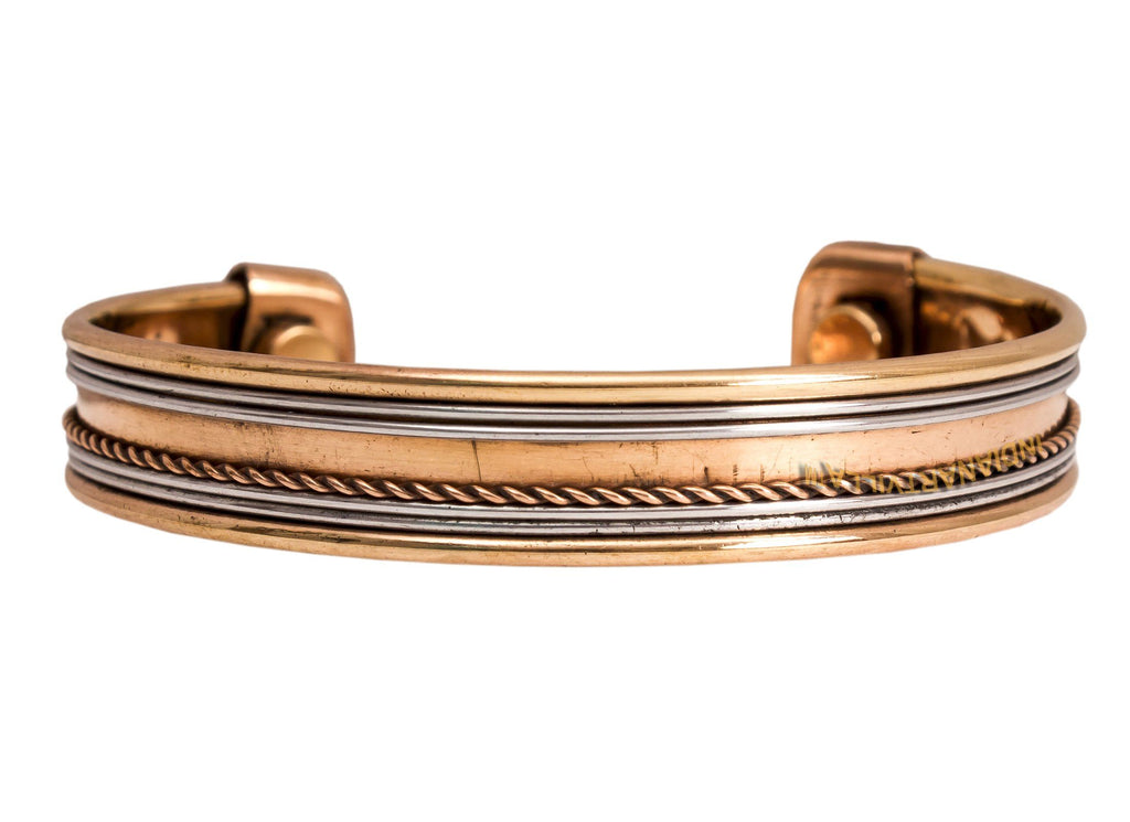 Copper Traditional Design Kada Bracelete With Magnet- 2 cms