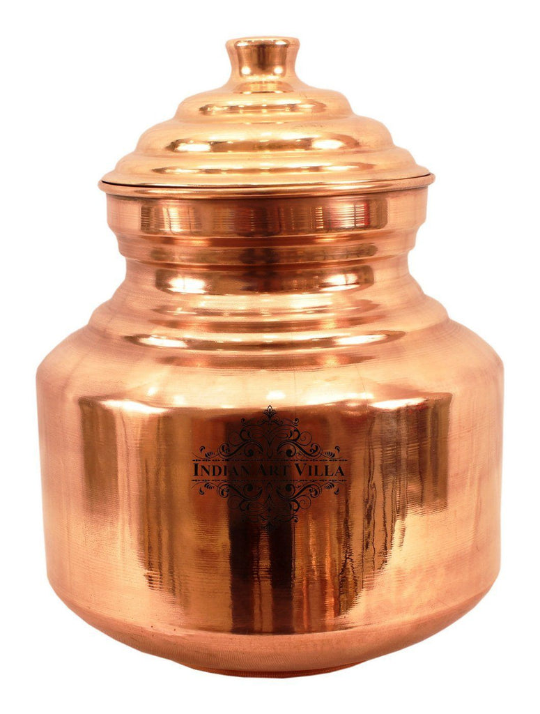 Pure Copper Chari Water Pot Container 84 Oz |157 Oz | 169 Oz | 192 Oz | 236 Oz Water Pots Indian Art Villa 157 Oz