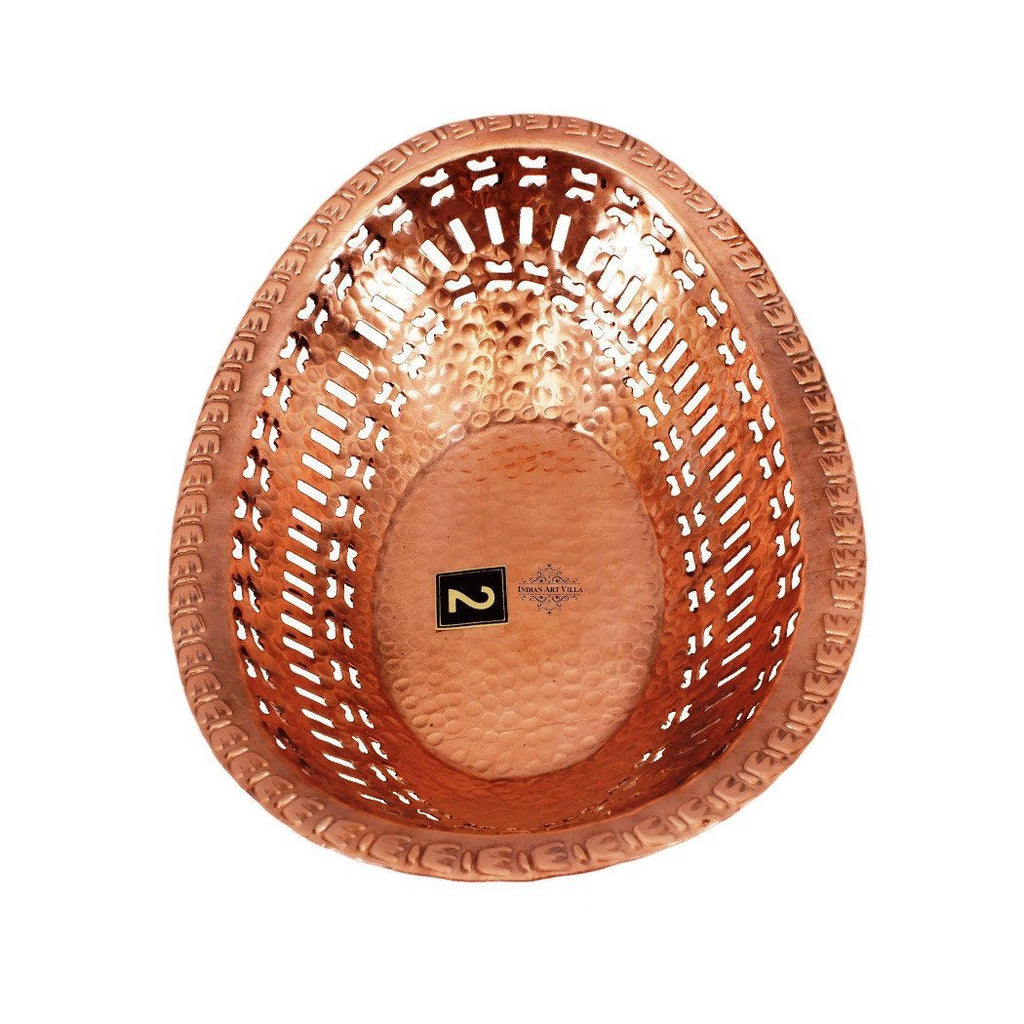 Pure Copper Oval Bread Proving Rattan Basket Bread Baskets Indian Art Villa