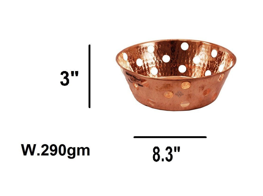 Pure Copper Round Bread Proving Rattan Basket For Serving