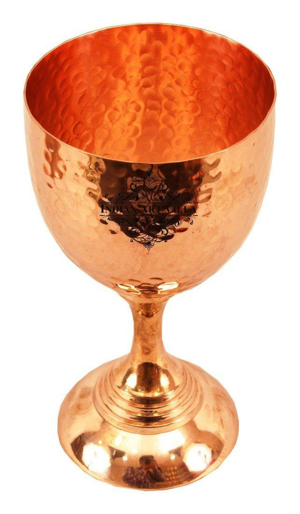 Pure Copper Wine Glass Flute Goblet Tumbler 8 Oz Wine Glasses Indian Art Villa