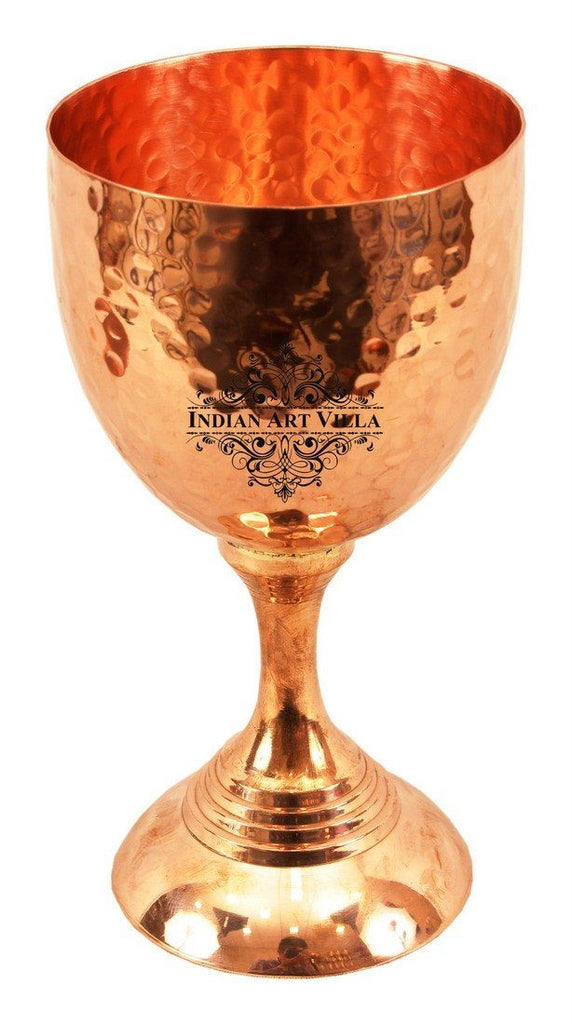 Pure Copper Wine Glass Flute Goblet Tumbler 8 Oz