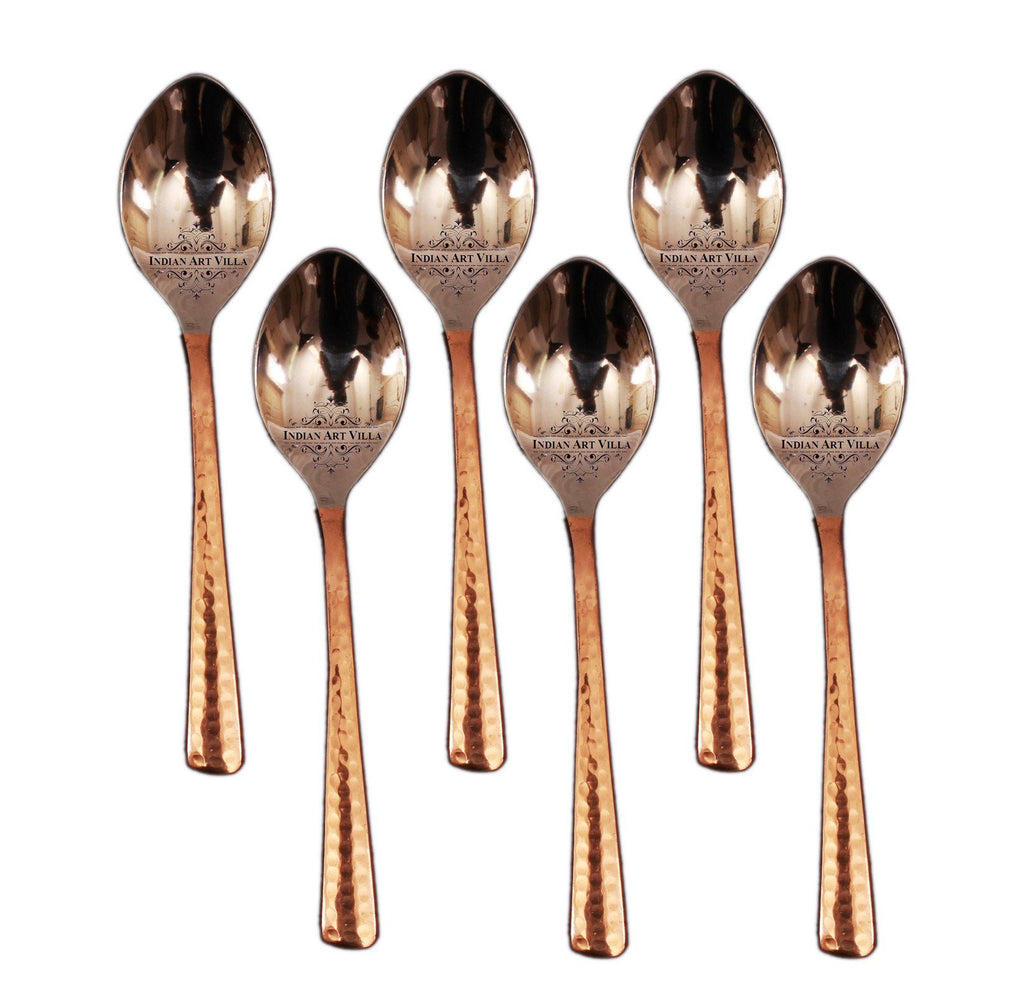 Set of 6 Steel Copper Tea Spoon | 5.5" Inch each