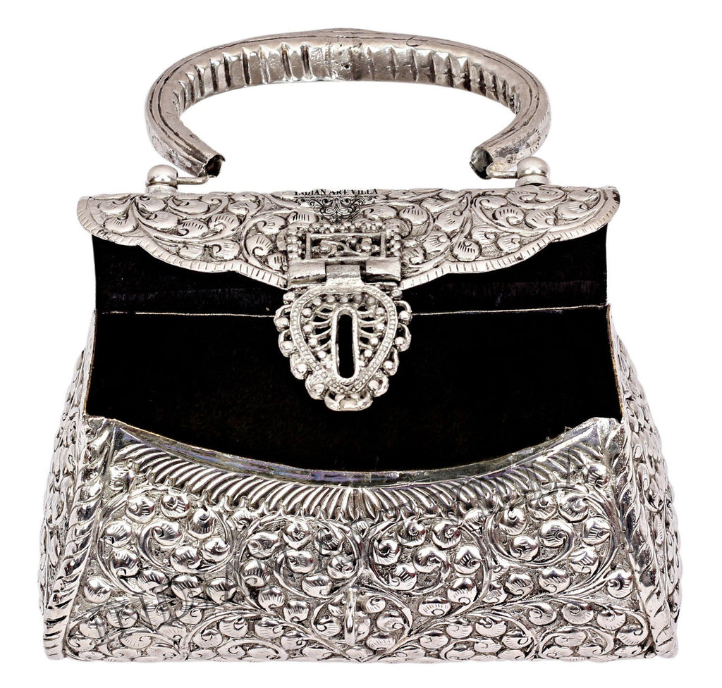 Silver Plated Handbag Purse, Women Wedding Clutches Accessories HR-6 