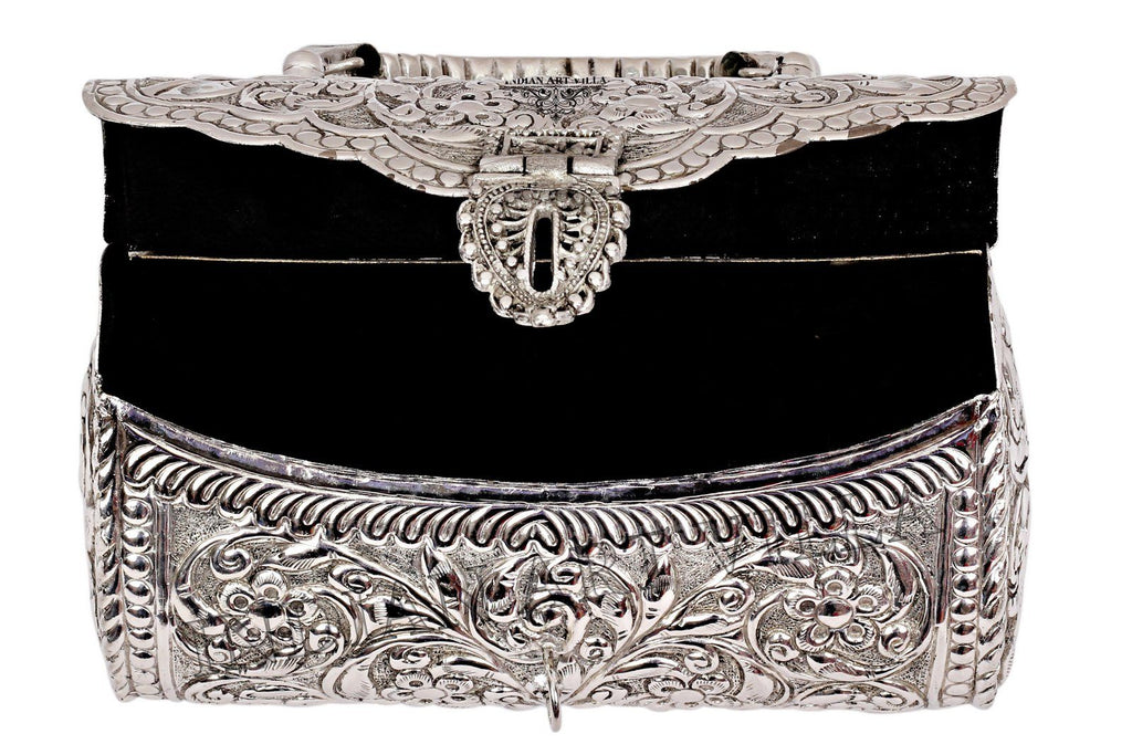 Silver Plated Handbag Purse, Women Wedding Clutches, Gift Item Accessories HR-6 