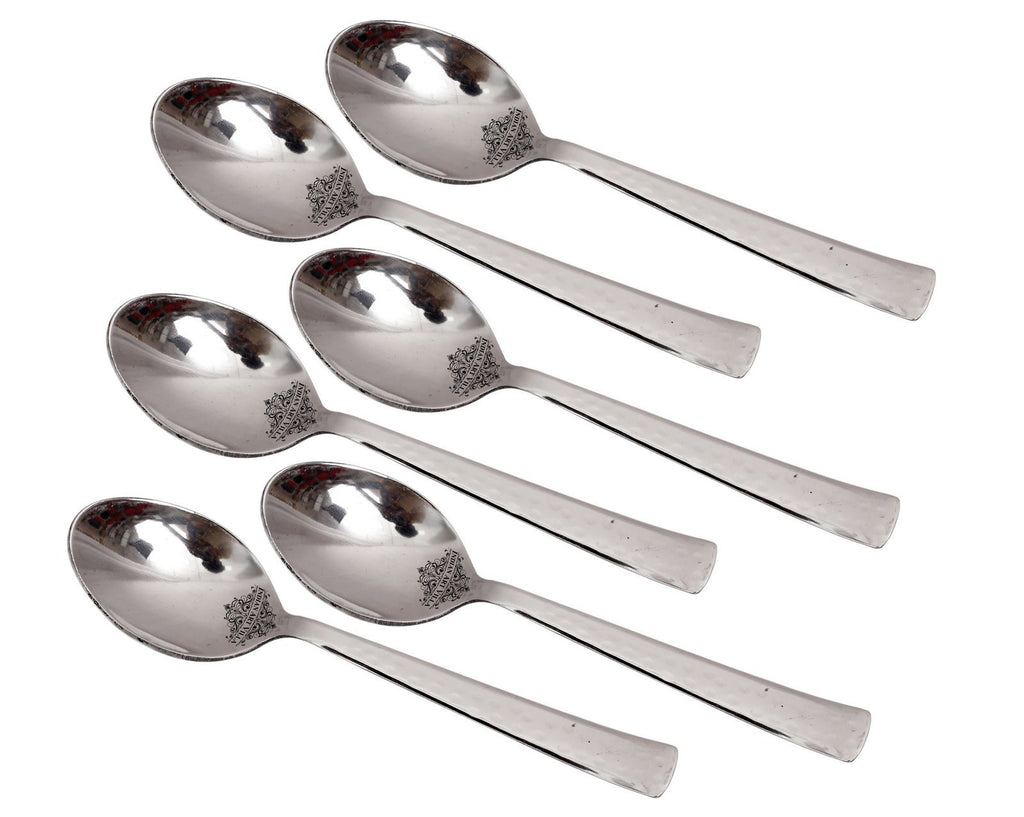 Stainless Steel Handmade Hammered Premium Quality Coffee Spoon Cutlery Set Spoons SS-5 6 Pieces