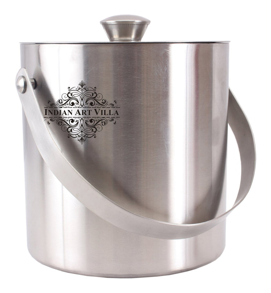 Stainless Steel Ice Bucket with Lid Ice Containers Indian Art Villa