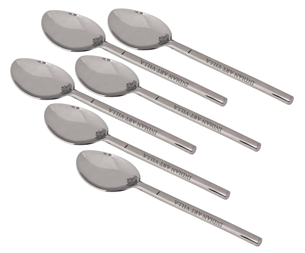 Stainless Steel New Flute Design Table Spoon Cutlery Set - 9.7'' Inch, Spoons SS-8 6 Pieces 