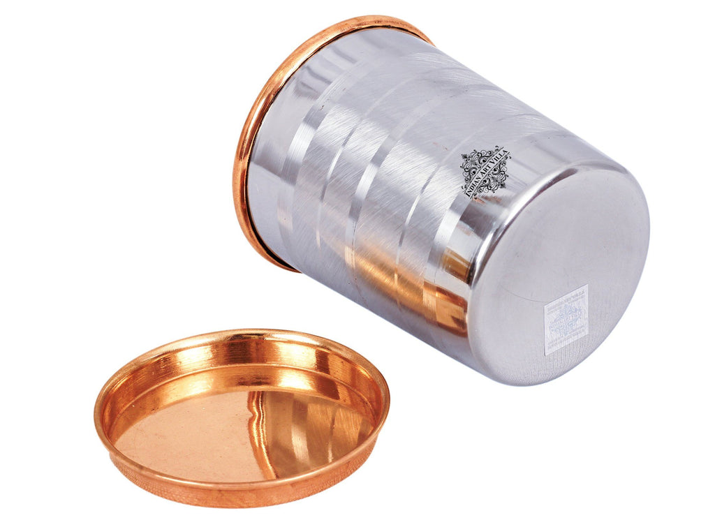 Steel Copper Luxury Glass with lid 8 Oz Set Copper Tumblers IAV-SCB-DW-197-L-