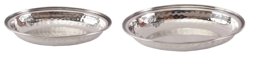 Steel Hammered Oval Platter | 400 ML | with 1 Oval Platter | 510 ML