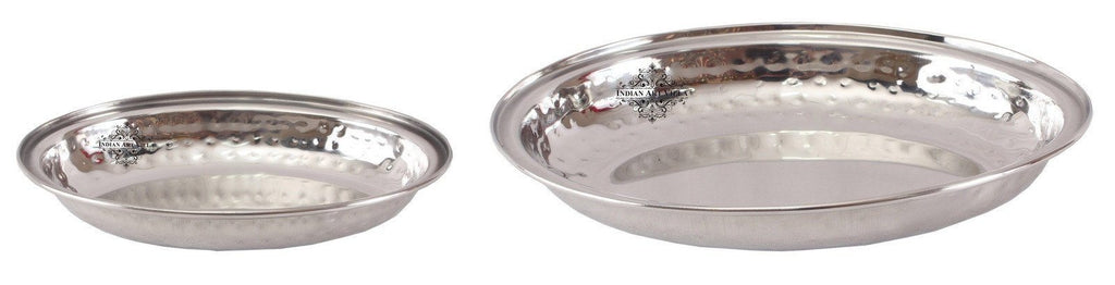 Steel Hammered Oval Platter | 400 ML | with 1 Oval Platter | 660 ML