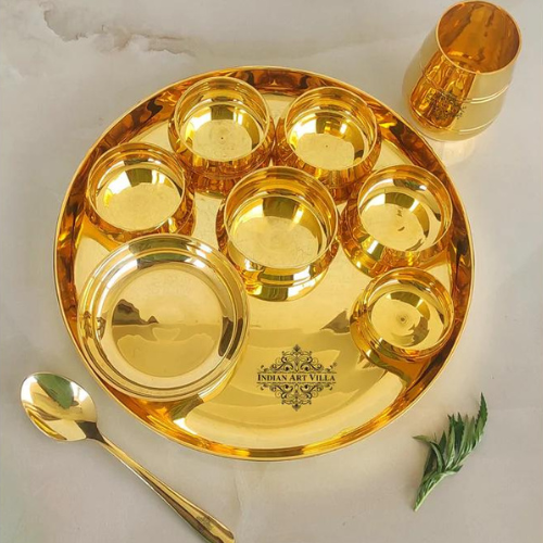 Brass Plates Collection Buy Brass Thali Online IndianArtVilla