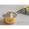  IndianArtVilla, Pure  Brass Patila with Tin Lining and Long Handle, Ideal for Cooking Curries, Boiling, and Making Tea or Coffee