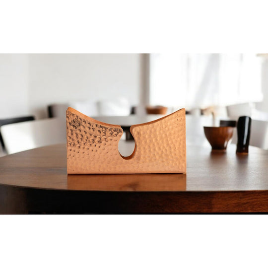 Indian Art Villa, Pure Copper Tissue Paper Holder, Elegant Tabletop Accessory with Hammered Design, Decorative Home & Office Décor.