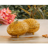 Indian Art Villa Gold Finish Peanut Design Decorative Box–  Unique Storage for Dry Fruits