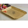 IndianArtVilla Brass Embossed Rectangular Serving Beeding Tray , Serveware & Tableware, Decorative, Gift Item, Gold