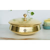 Indian Art Villa Pure Brass Lagan Handi with Tin Lining and Brass Lid, Ideal for Cooking Rice, Vegetarian, and Non-Vegetarian Dishes