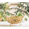 Indian Art Villa Brass Hanging Basket with Intricate Cutwork Design – Decorative Brass Finish Basket