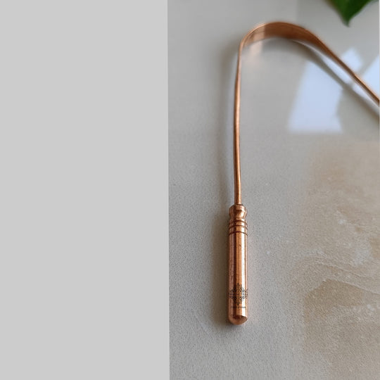 Indian Art Villa Pure Copper Tongue Cleaner Ayurvedic Benefits Brown, Set of 6