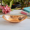 IndianArtVilla Handmade Pure Copper Oval Bread Proving Rattan Basket