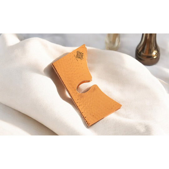 Indian Art Villa, Pure Copper Tissue Paper Holder, Elegant Tabletop Accessory with Hammered Design, Decorative Home & Office Décor.