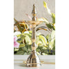 Indian Art Villa Pure Brass Stand/Pillar Diya/Deepak/Lamp/Lantern With Dome Design, Pooja, Home Decor & Diwali Gift Item