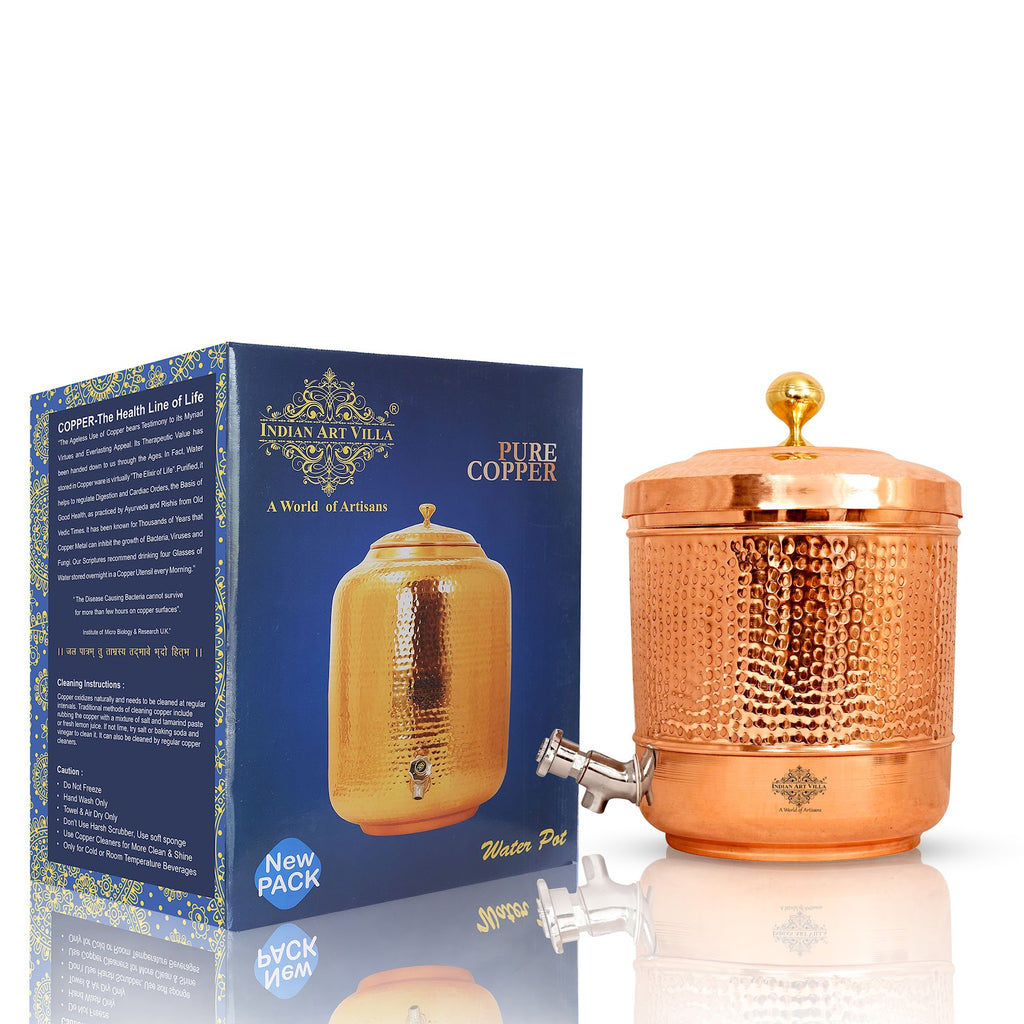 Copper Water Pots - Pure Copper Dispenser Online – IndianArtVilla