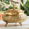 Pure Brass Design Handi  With Embossed  Design And Lid