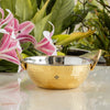 IndianArtVilla, Brass Steel Kadai With Hammered Design