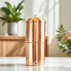Indian Art Villa Pure Copper Hammered Design Filter Water Dispenser Pot With Candle Inside, Storage Water in Home Kitchen Garden