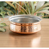 Indian Art Villa Copper Hammered Handi Bowl With Tin Lining, Serveware, Tableware, 480 ML , Brown