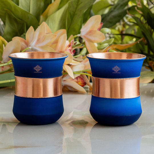 Copper Half Silk Finish Red Ombre Coloured Glass, 300 ML/10 OZ