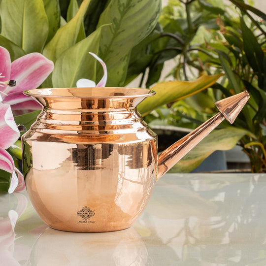 IndianArtVilla Pure Copper Handmade Neti Pot