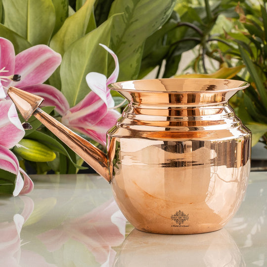 IndianArtVilla Pure Copper Handmade Neti Pot