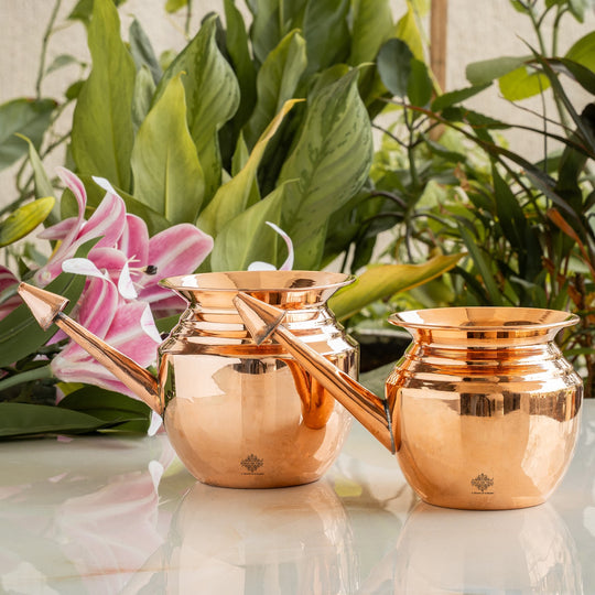 IndianArtVilla Pure Copper Handmade Neti Pot