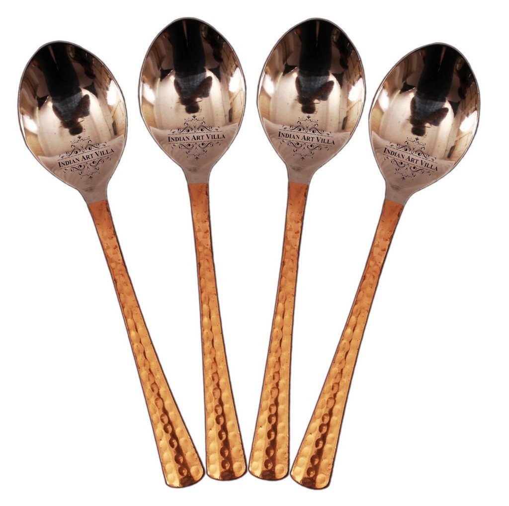 4 Pieces Steel Copper Baby Spoons Set