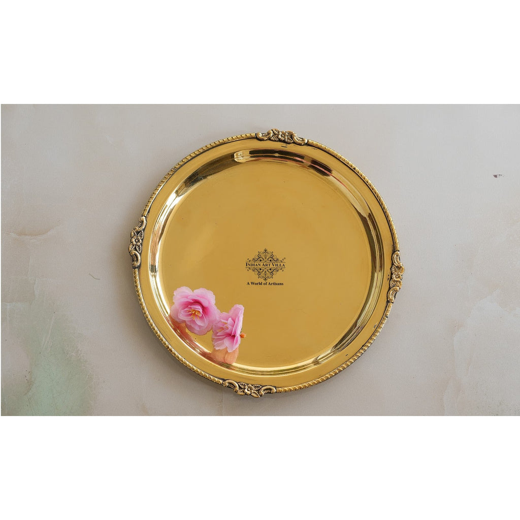 plain brass pooja plate
