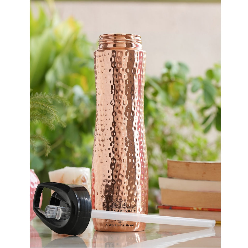 hammered design copper bottle