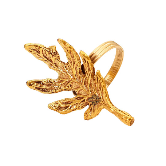 IndianArtVilla Designer Brass Napkin Ring Decoration For Dining Table Setting, Diameter:- 1.6" Inch, Gold